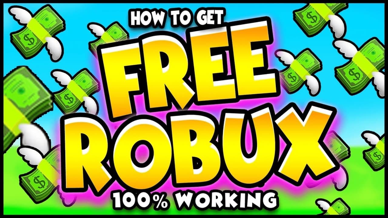 Image of text stating how to get free robux